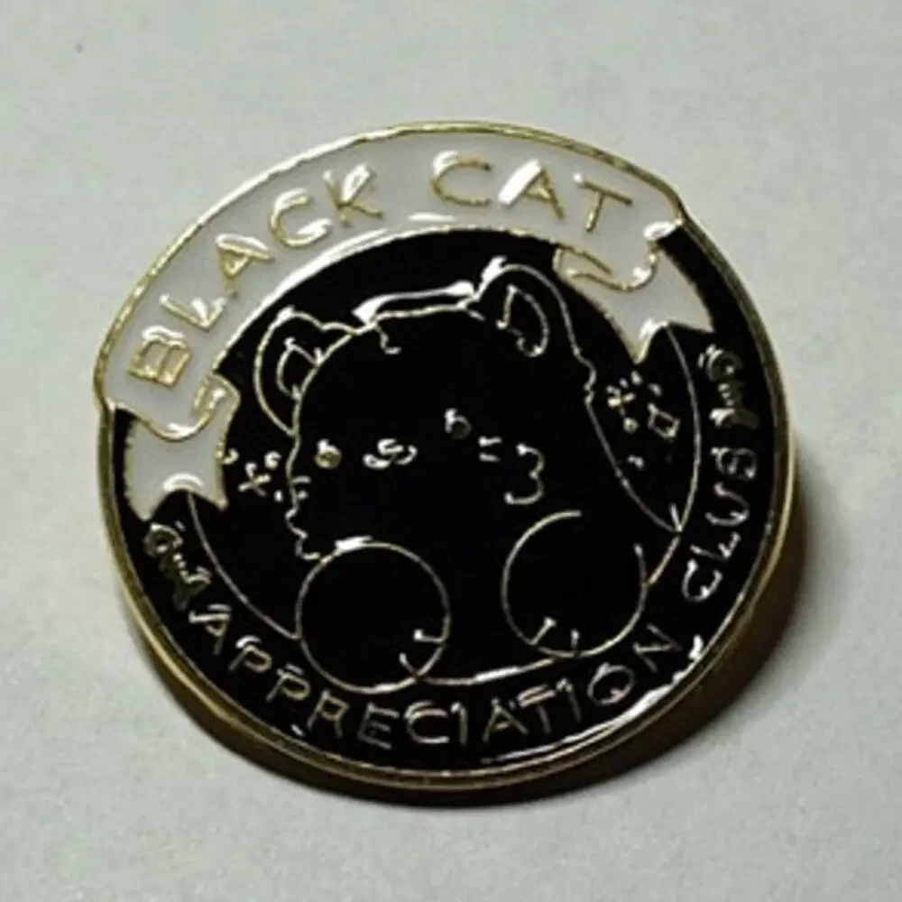 Black Cat Appreciation Society Pin Kitty Lapel Hat Brooch